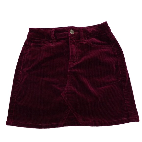 so Dresses & Skirts - So Corduroy Skirt Juniors Size 1/25W Burgundy Fall Winter Preppy Mini Skirt Y2K